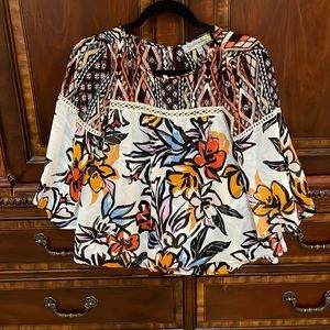 Figueroa and Flower floral print blouse. Size petite small